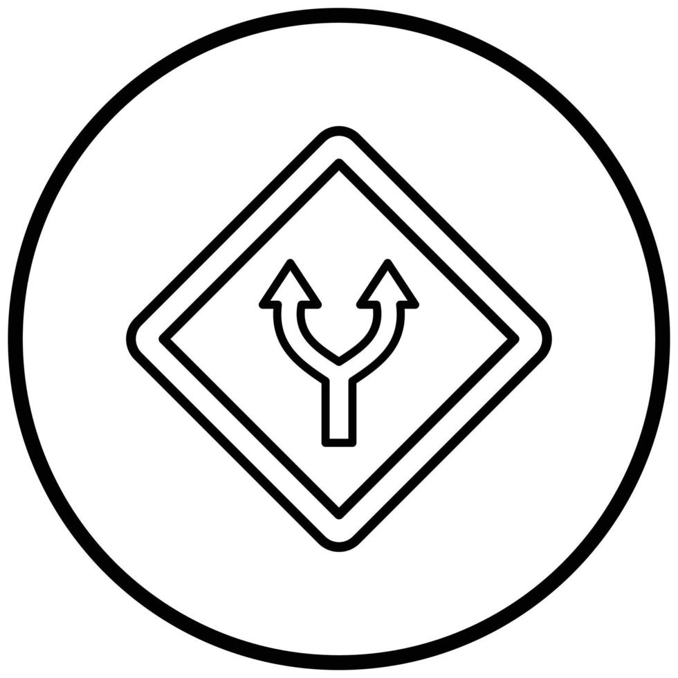 Split Road Icon Style vector