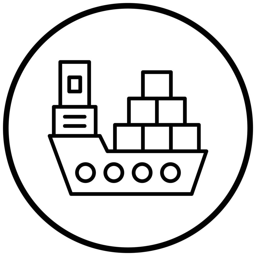 Cargo Ship Icon Style vector