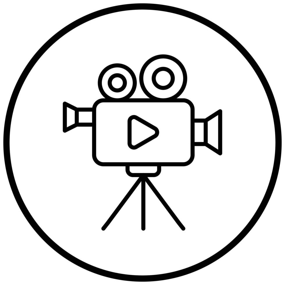 estilo de icono de cámara de video vector