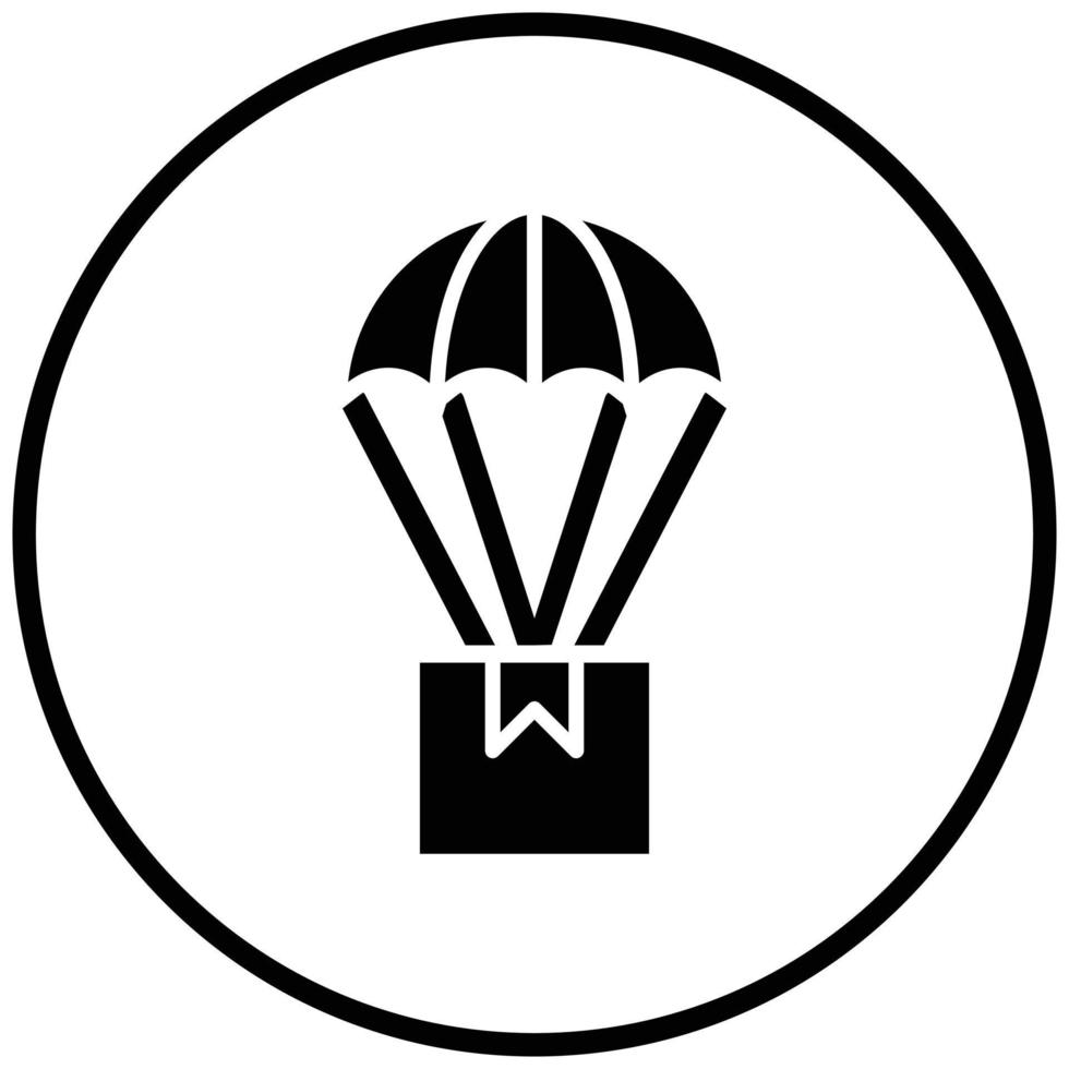 Parachute Delivery Icon Style vector