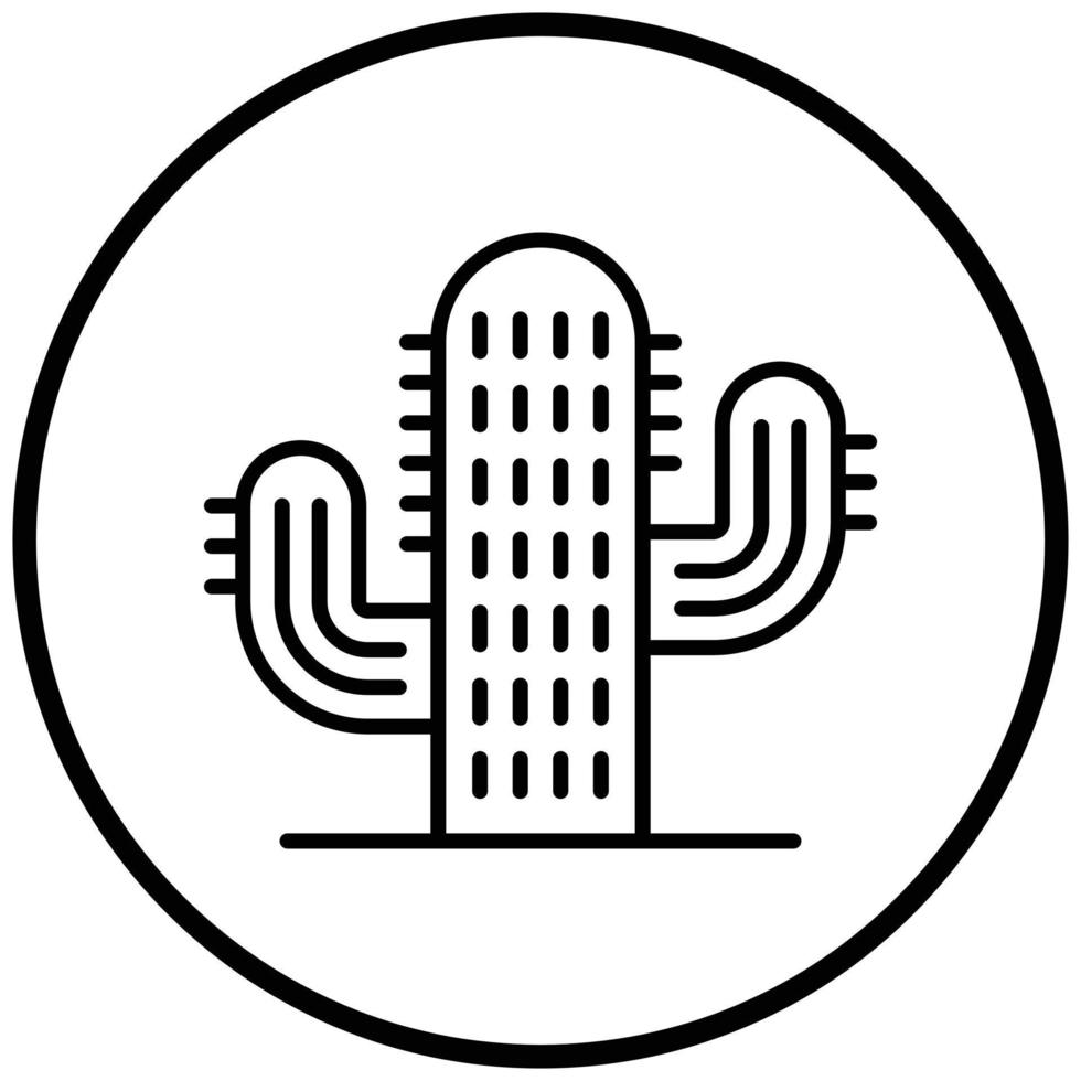 estilo de icono de cactus vector