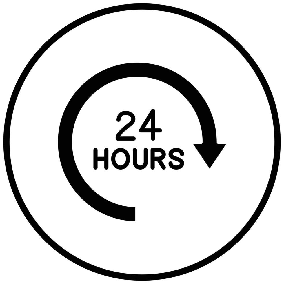24 Hours Icon Style vector