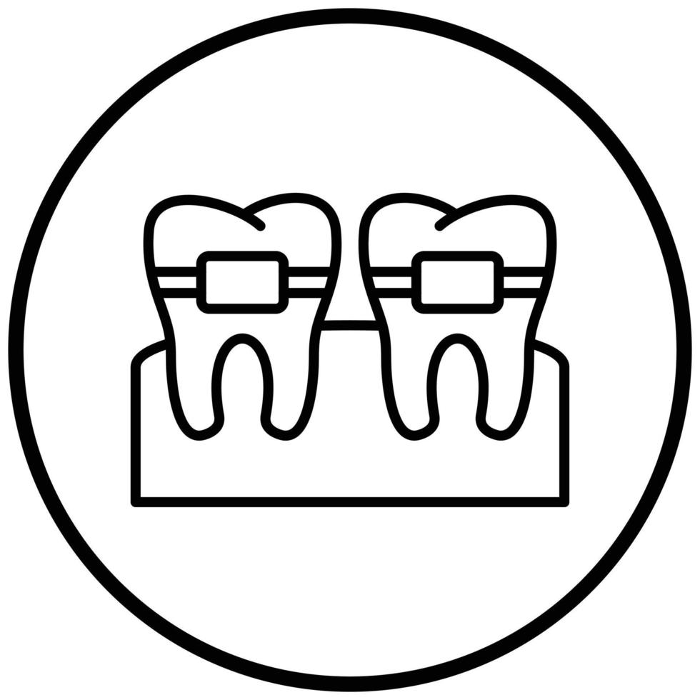 Tooth Braces Icon Style vector