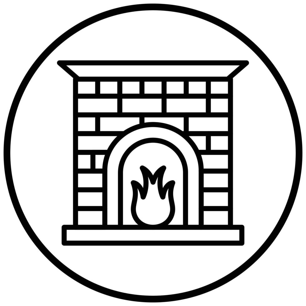 Fireplace Icon Style vector