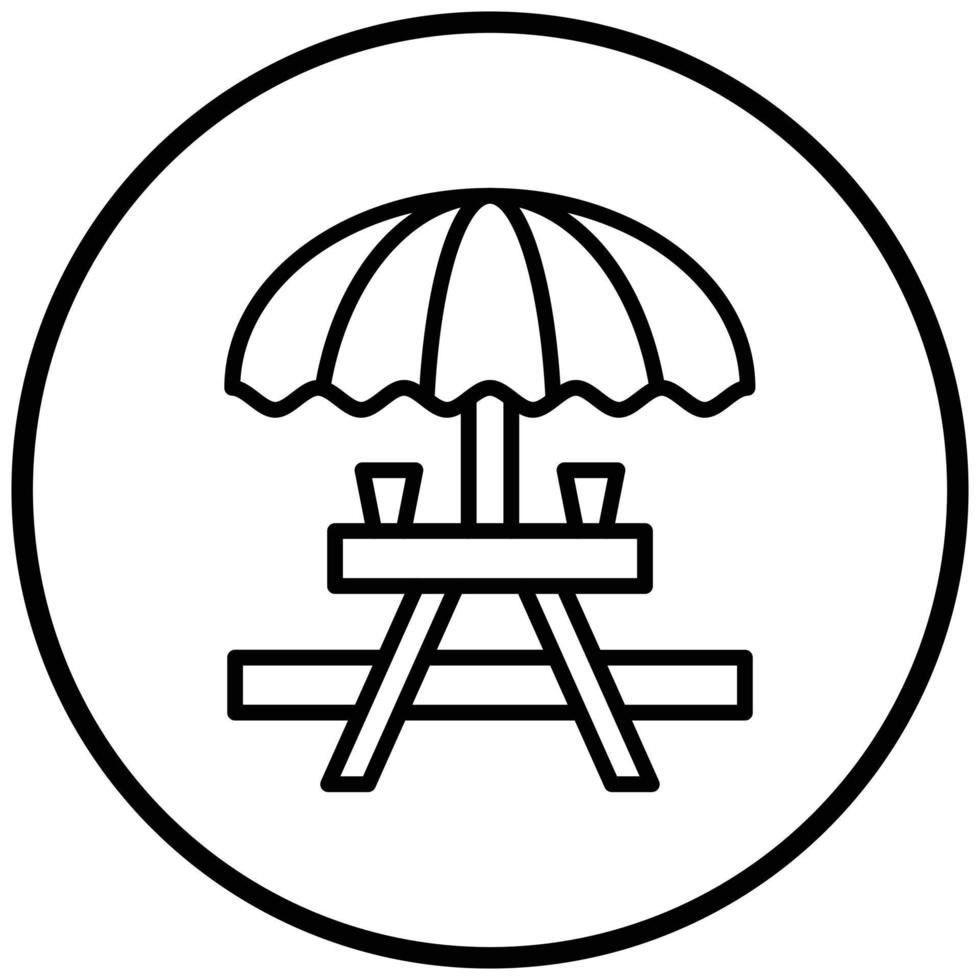 Picnic Table Icon Style vector