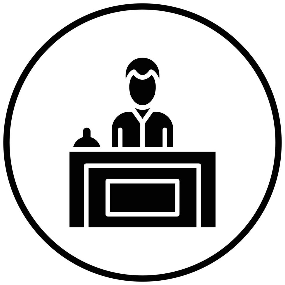 estilo de icono de recepcionista vector