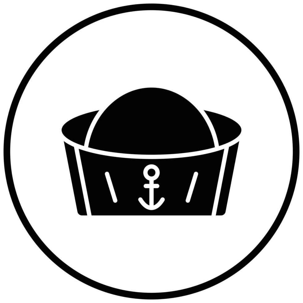 estilo de icono de sombrero de marinero vector