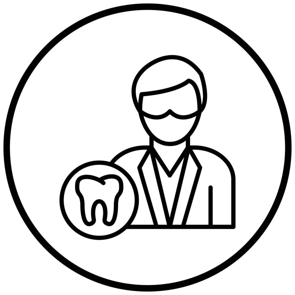 estilo de icono de dentista masculino vector