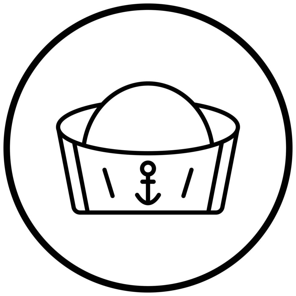 estilo de icono de sombrero de marinero vector