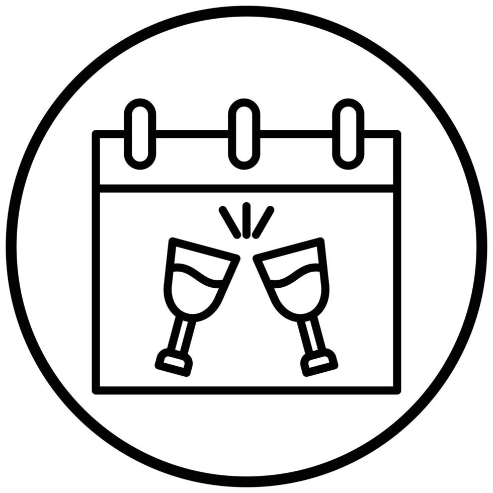 New Year Calendar Icon Style vector