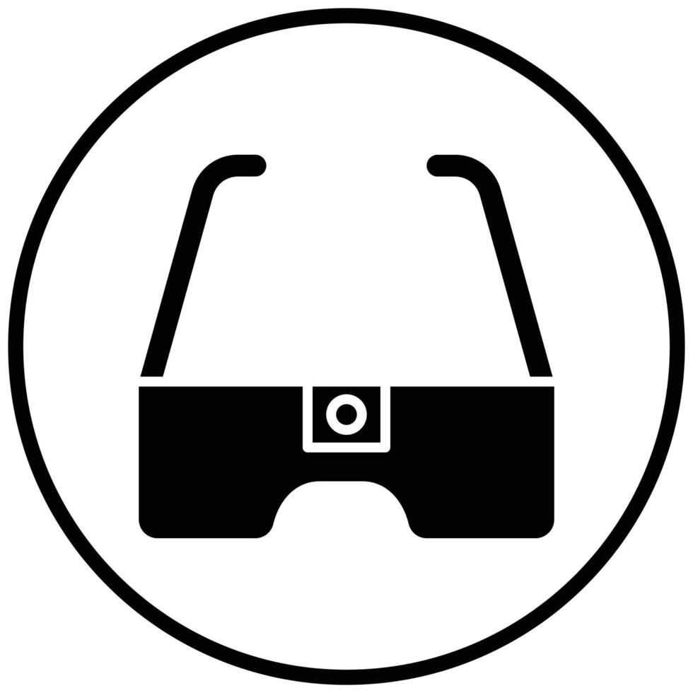 estilo de icono de gafas de cámara vector
