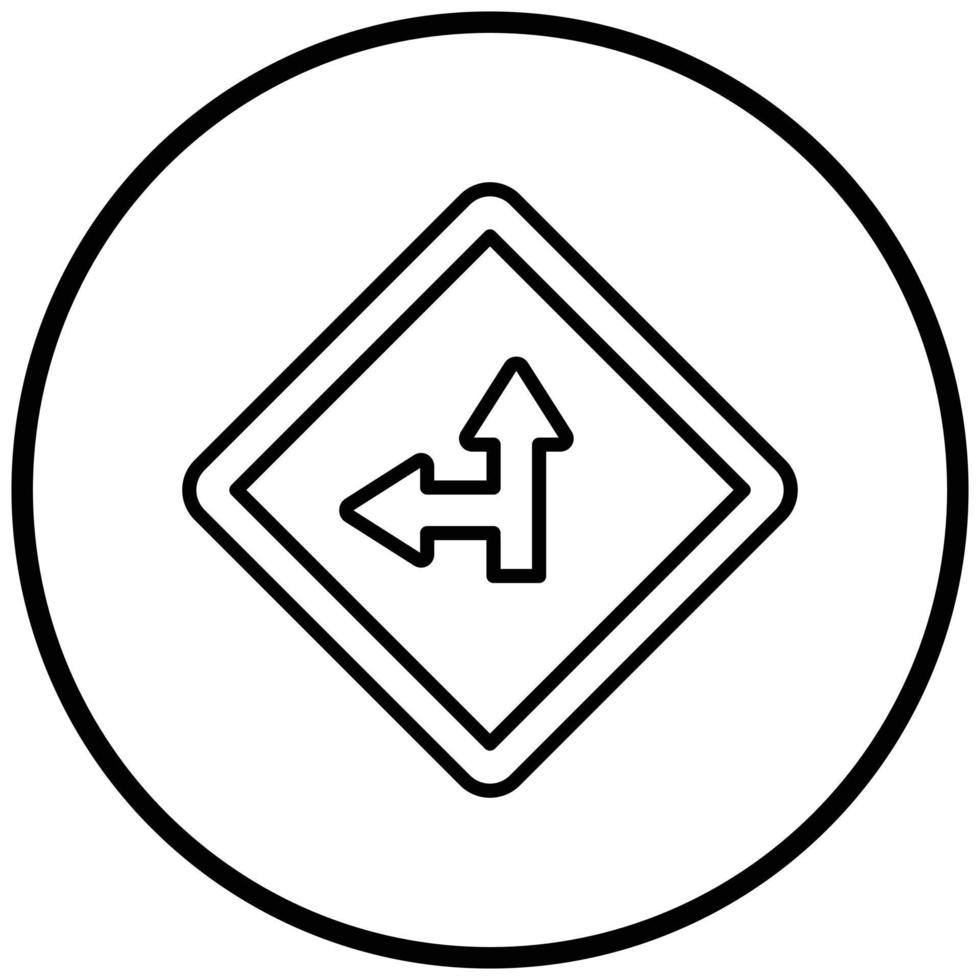 Side Road Left Icon Style vector