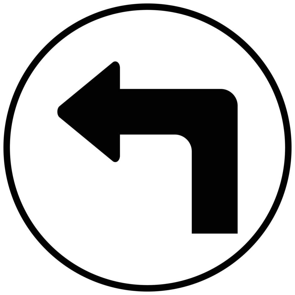 Turn Left Icon Style vector