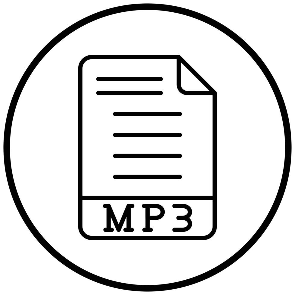 estilo de icono de mp3 vector