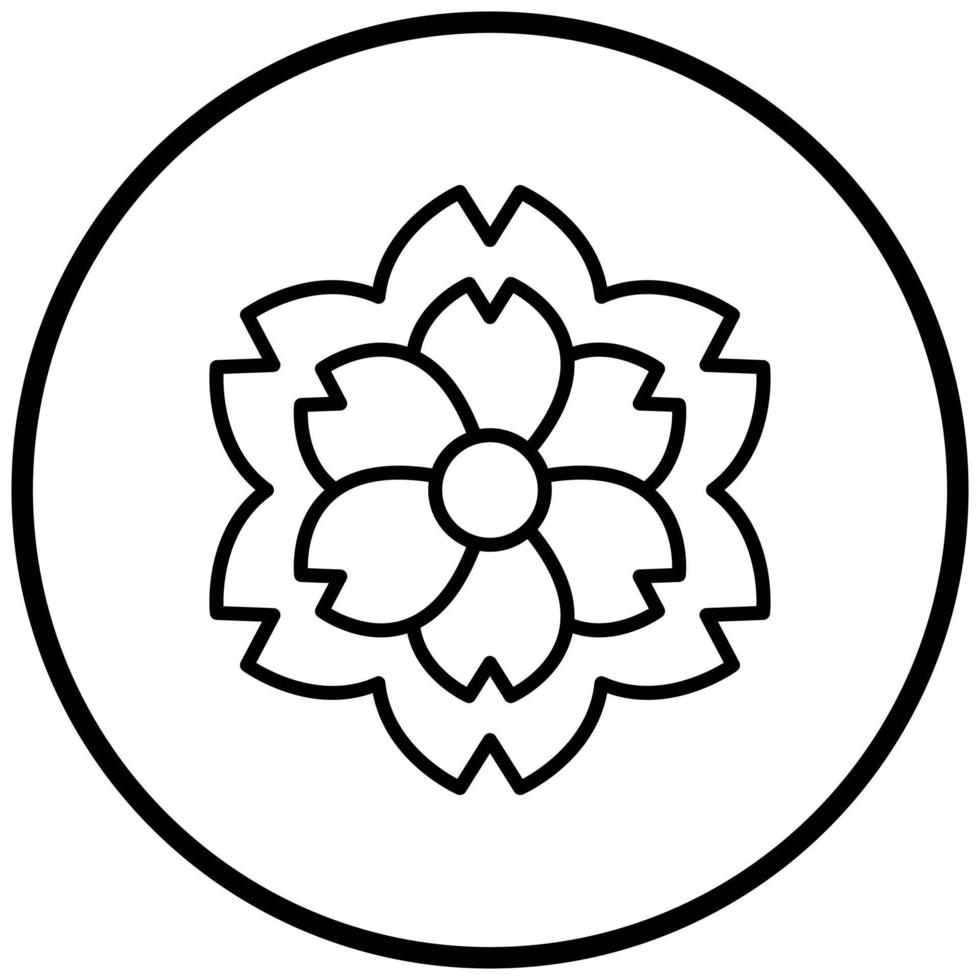 estilo de icono de flor de cerezo vector