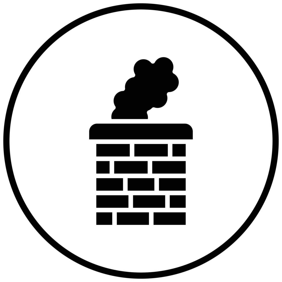 estilo de icono de chimenea vector