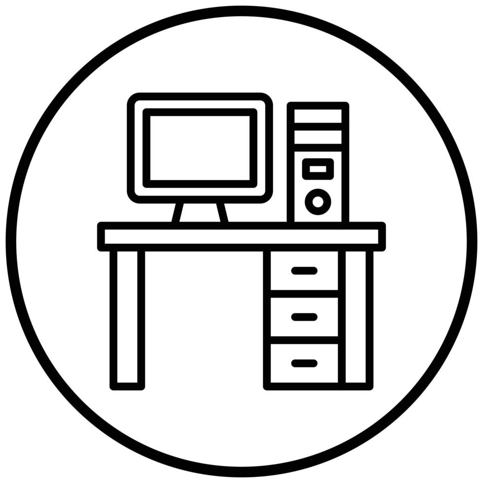Computer Table Icon Style 7878045 Vector Art at Vecteezy