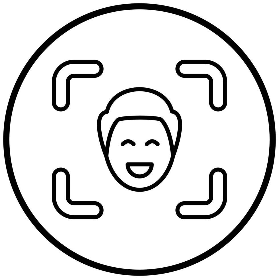 Facial Recognition Icon Style vector