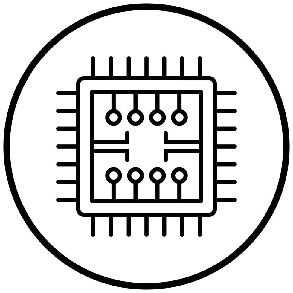 estilo de icono de microchip vector