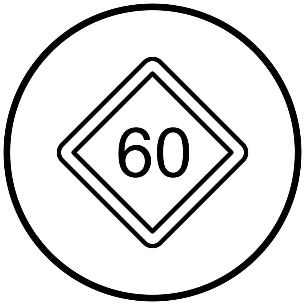 estilo de icono de límite de velocidad 60 vector