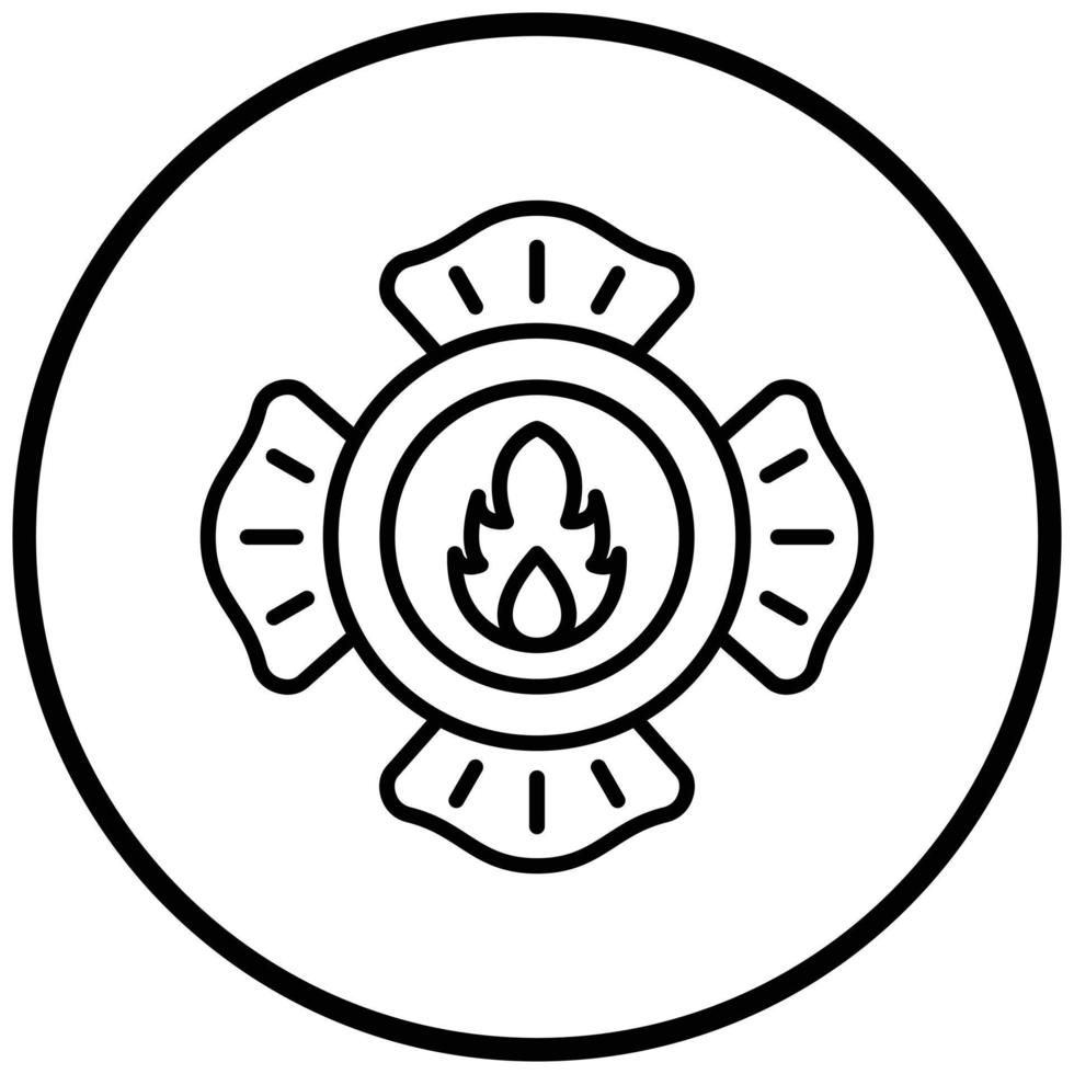 Firefighter Badge Icon Style vector
