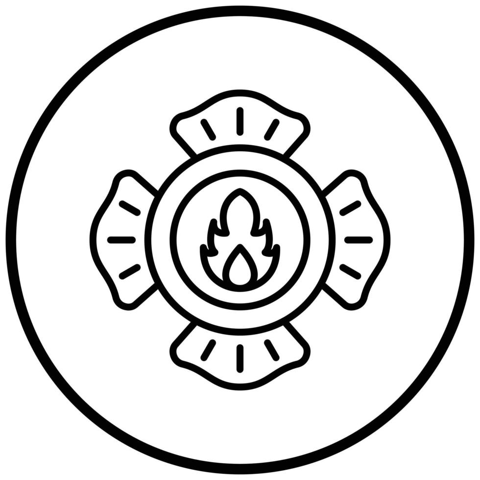 Firefighter Badge Icon Style vector