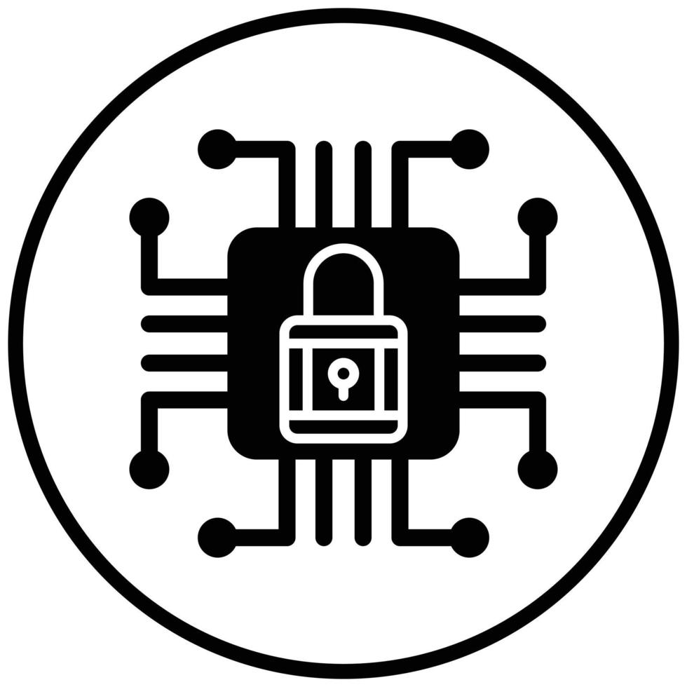 estilo de icono de seguridad cibernética vector