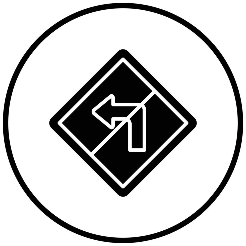 No Left Turn Icon Style vector