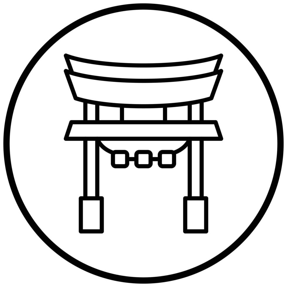 estilo de icono de puerta torii vector