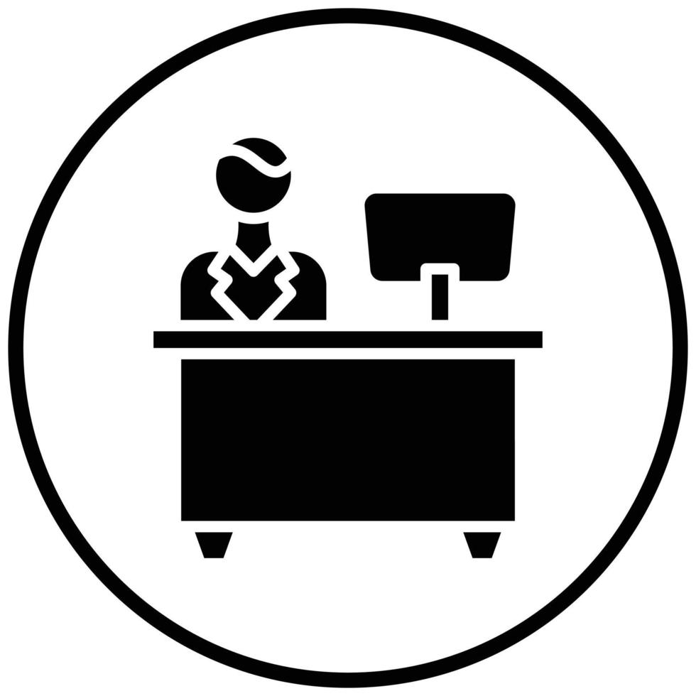 Reception Desk Icon Style vector
