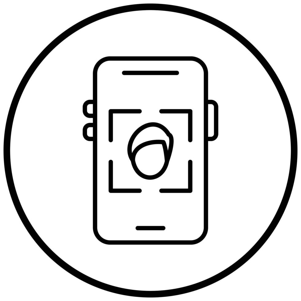 Mobile Face Scan Icon Style vector