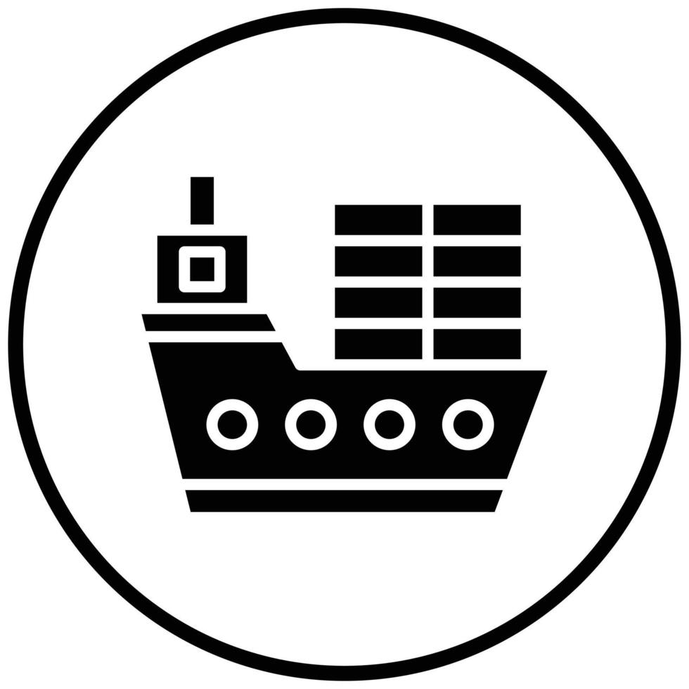 estilo de icono de barco de carga vector