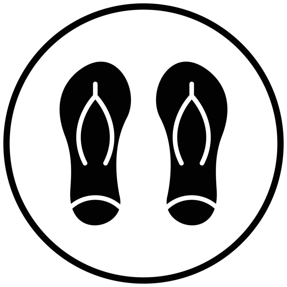 estilo de icono de chanclas vector