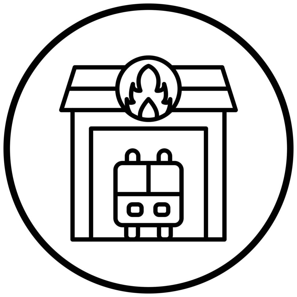 Firefighter Garage Icon Style vector