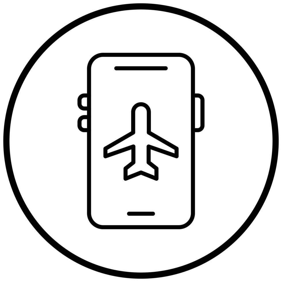 estilo de icono de modo de avión móvil vector