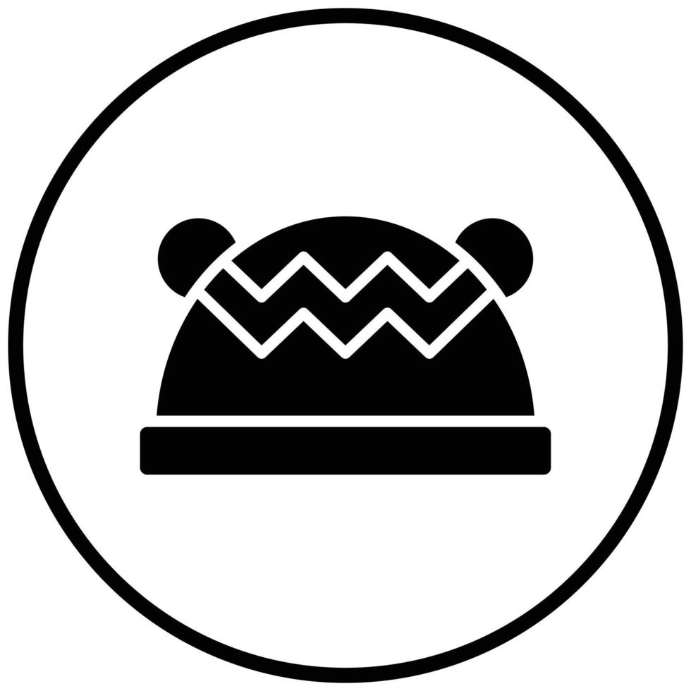 estilo de icono de sombrero de invierno vector