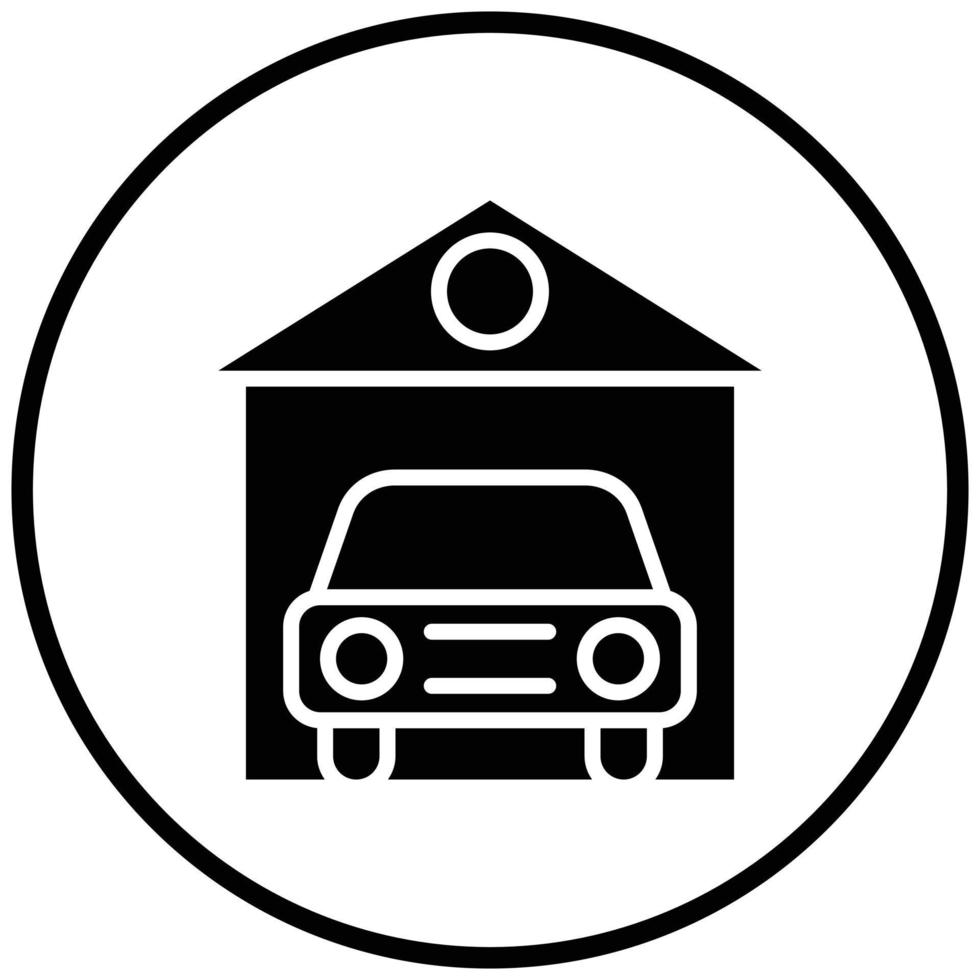 estilo de icono de garaje de coche vector