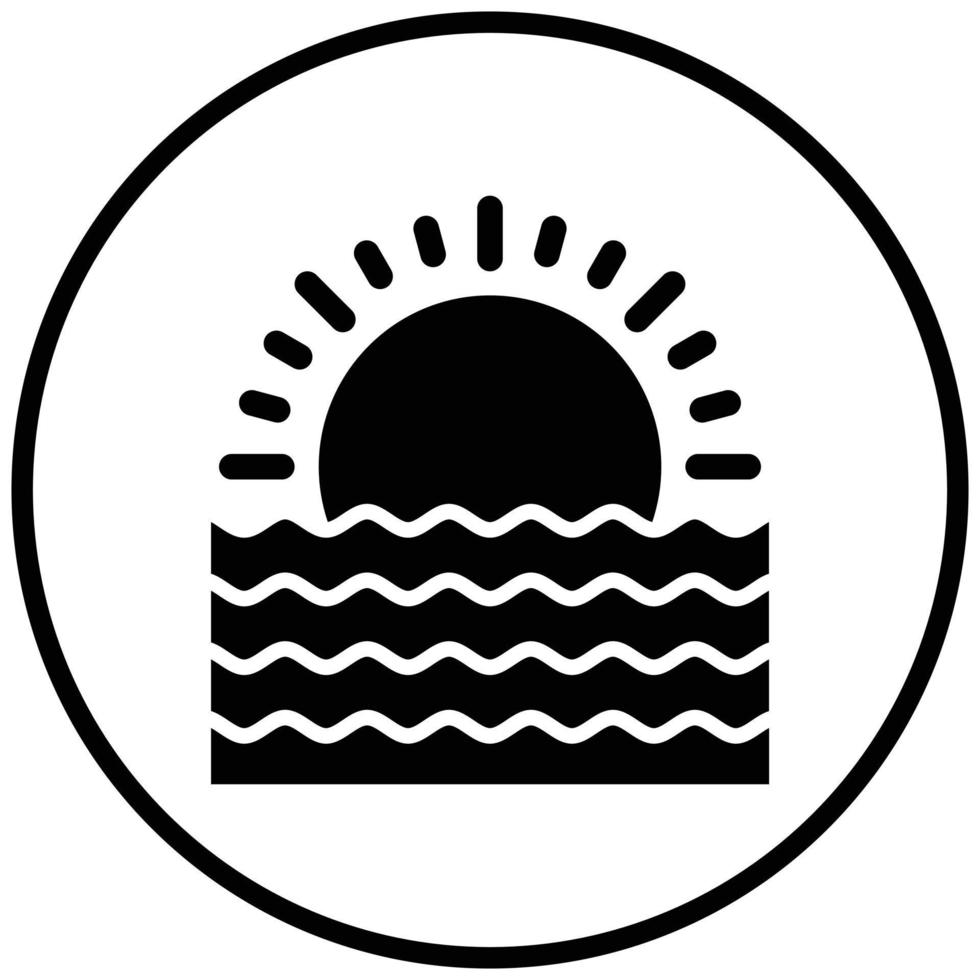 Sunset Icon Style vector