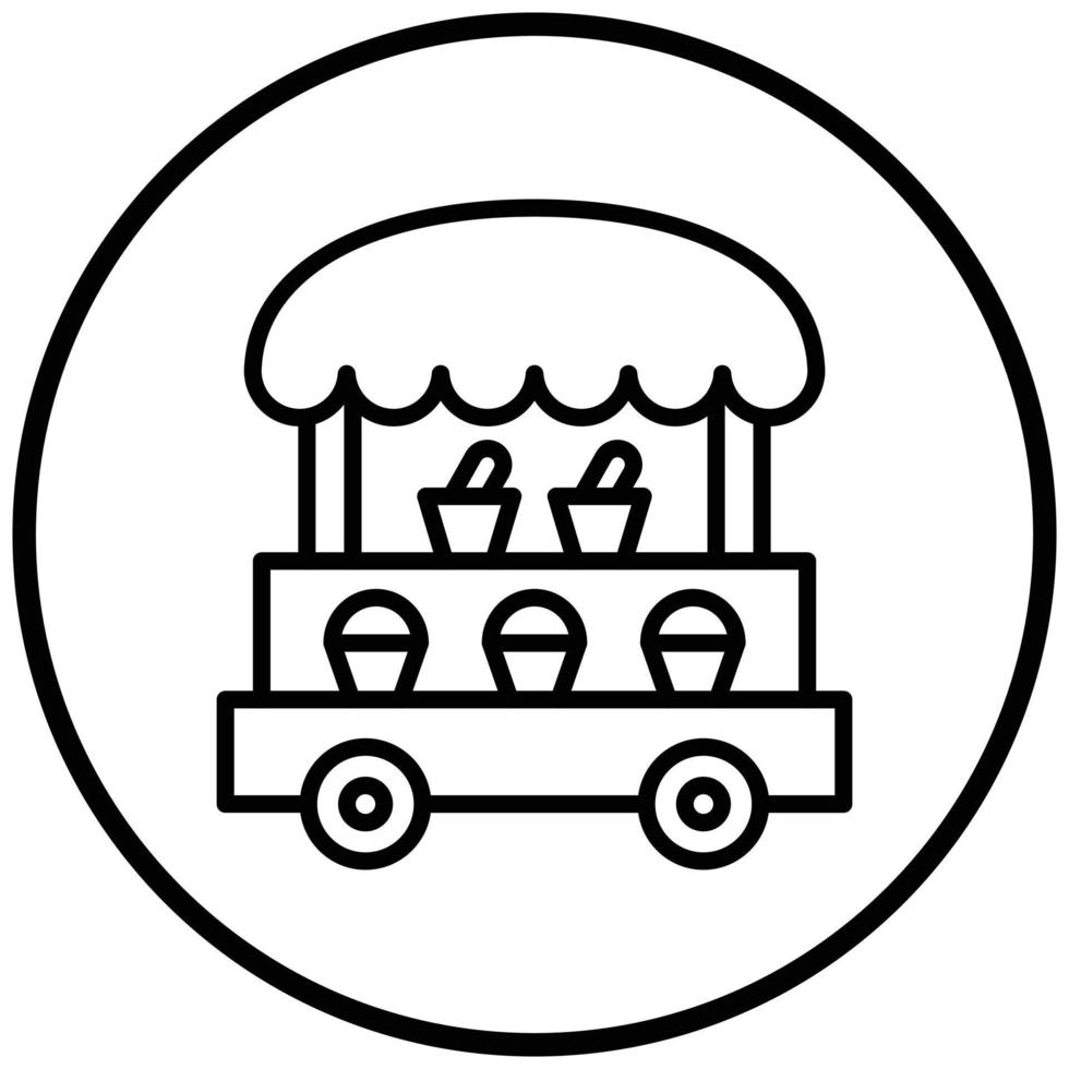 Ice Cream Stall Icon Style vector