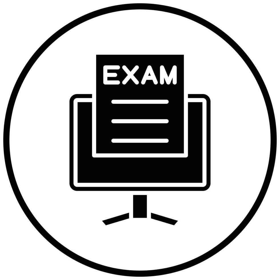 estilo de icono de examen en línea vector