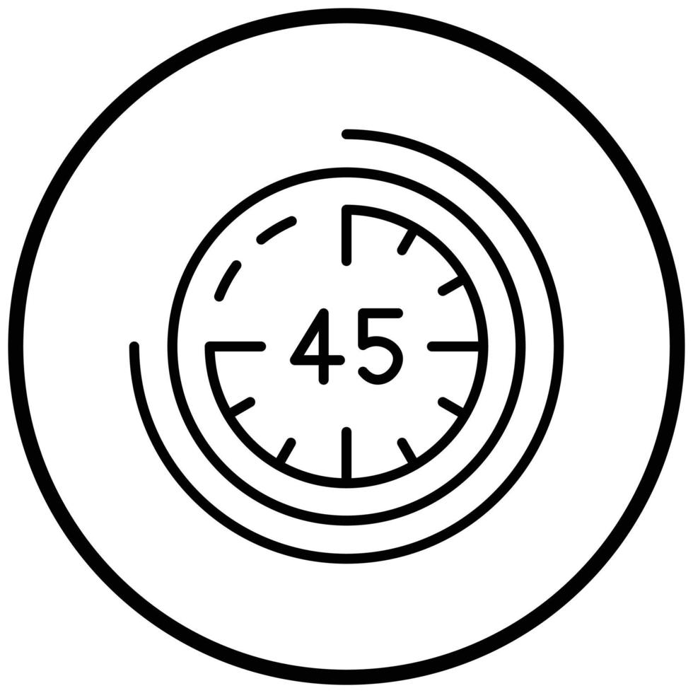 estilo de icono de 45 minutos vector