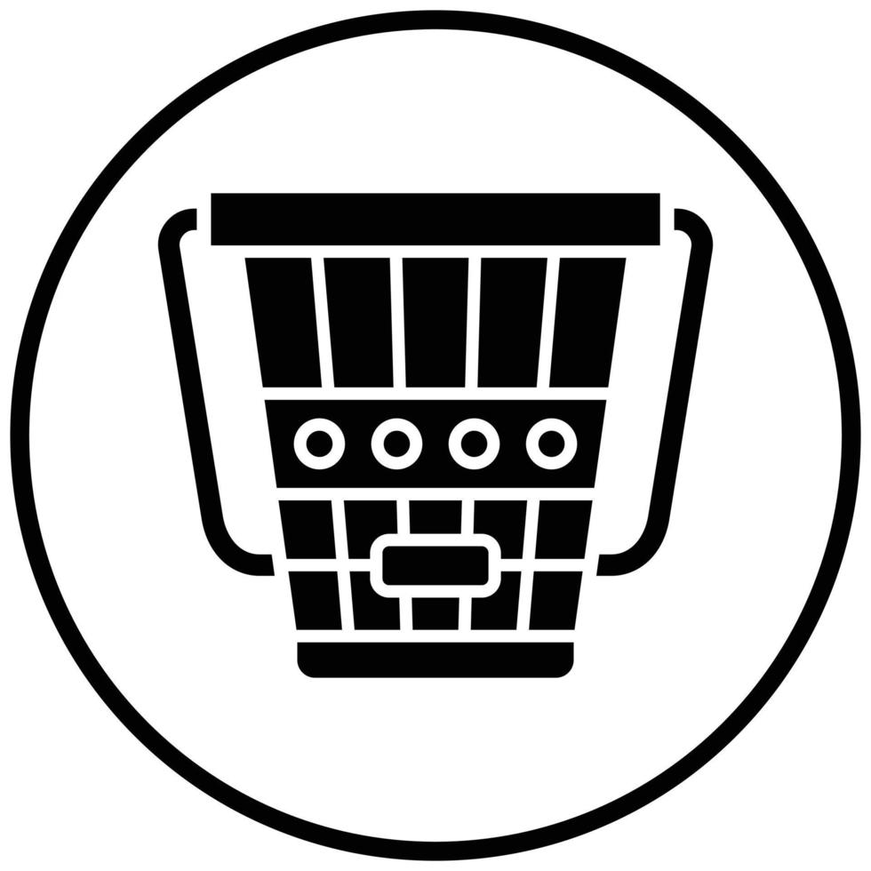 Wood Bucket Icon Style vector