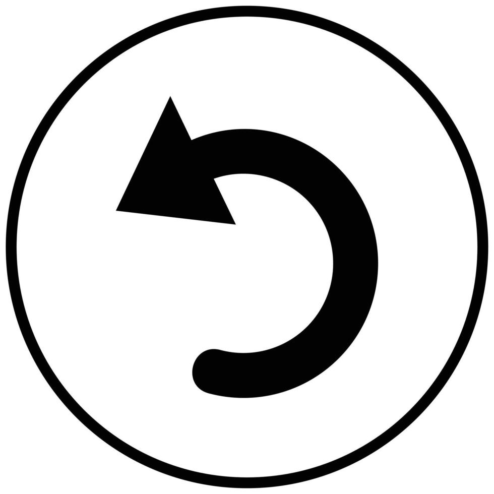 Curved Left Icon Style vector