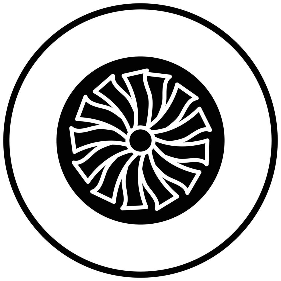 Plane Turbine Icon Style vector