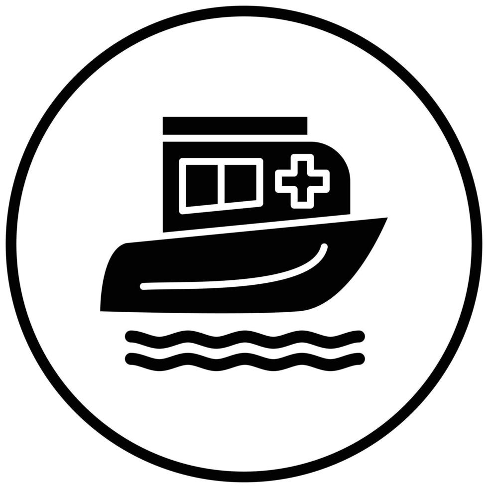 Rescue Boat Icon Style vector