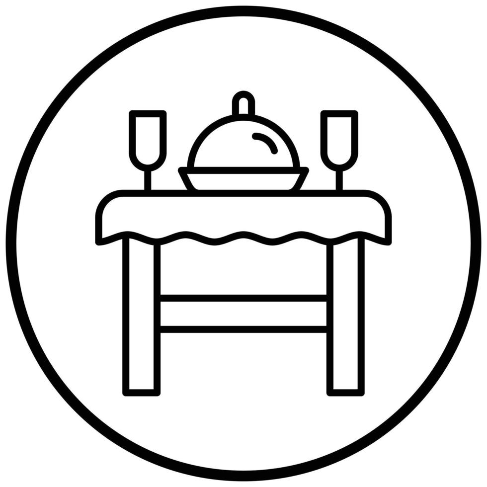 estilo de icono de mesa de comedor vector