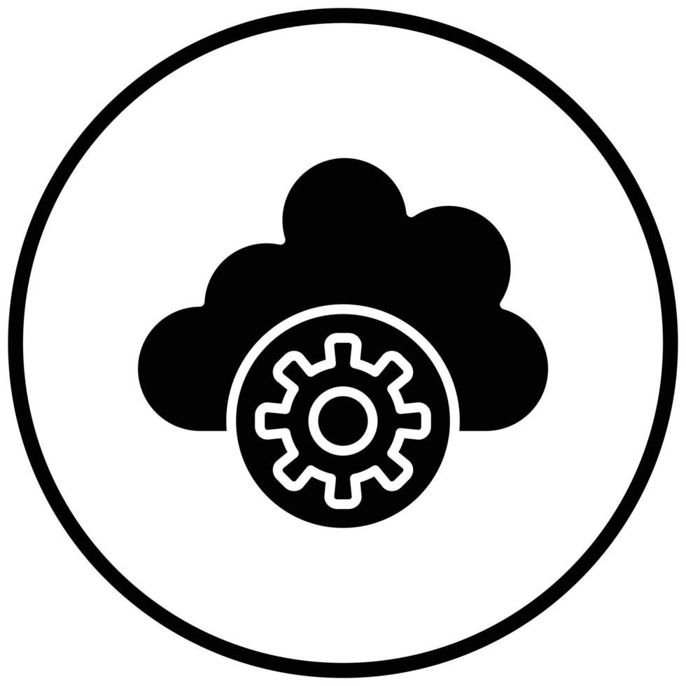 Cloud Settings Icon Style vector