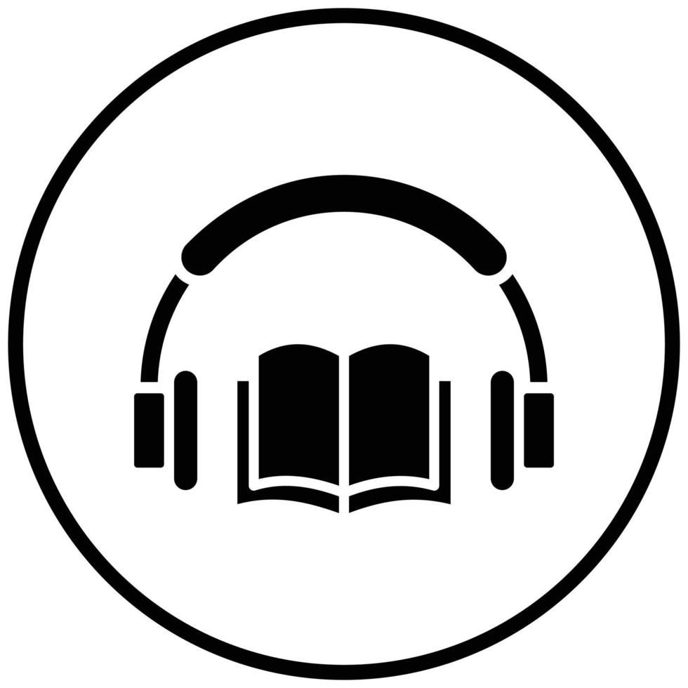 estilo de icono de libro de audio vector