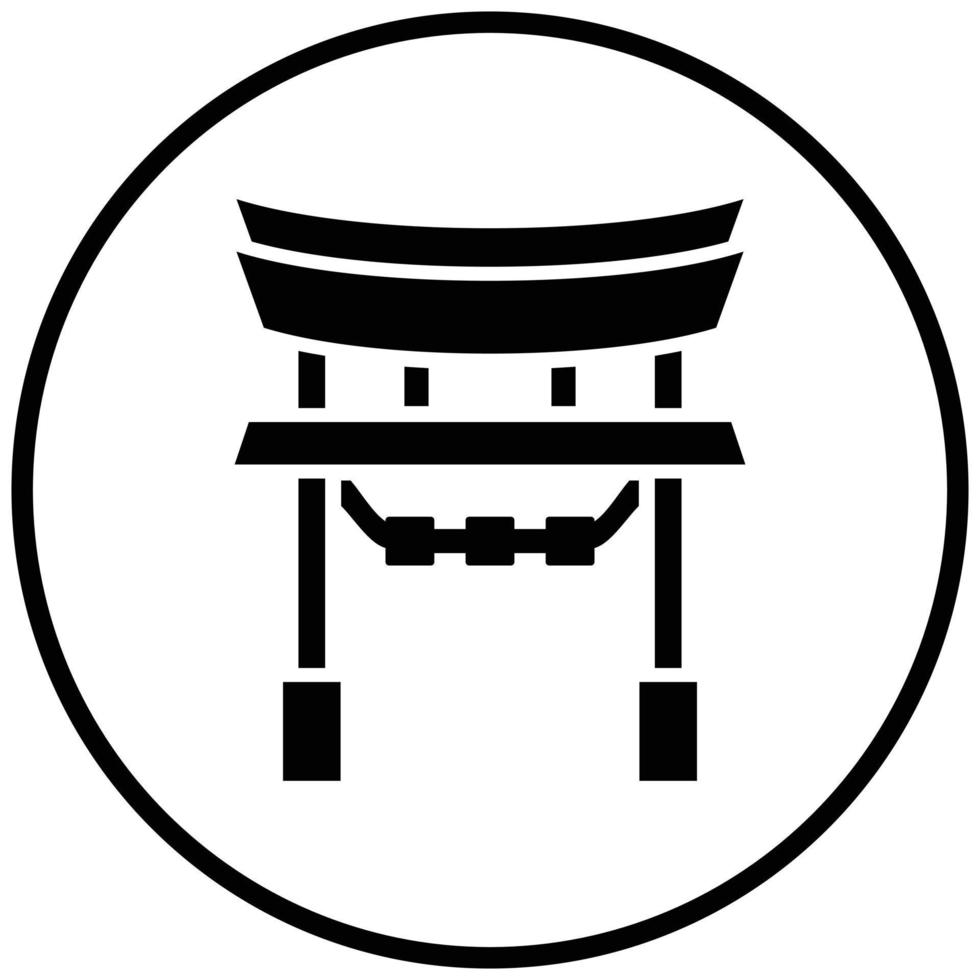 estilo de icono de puerta torii vector