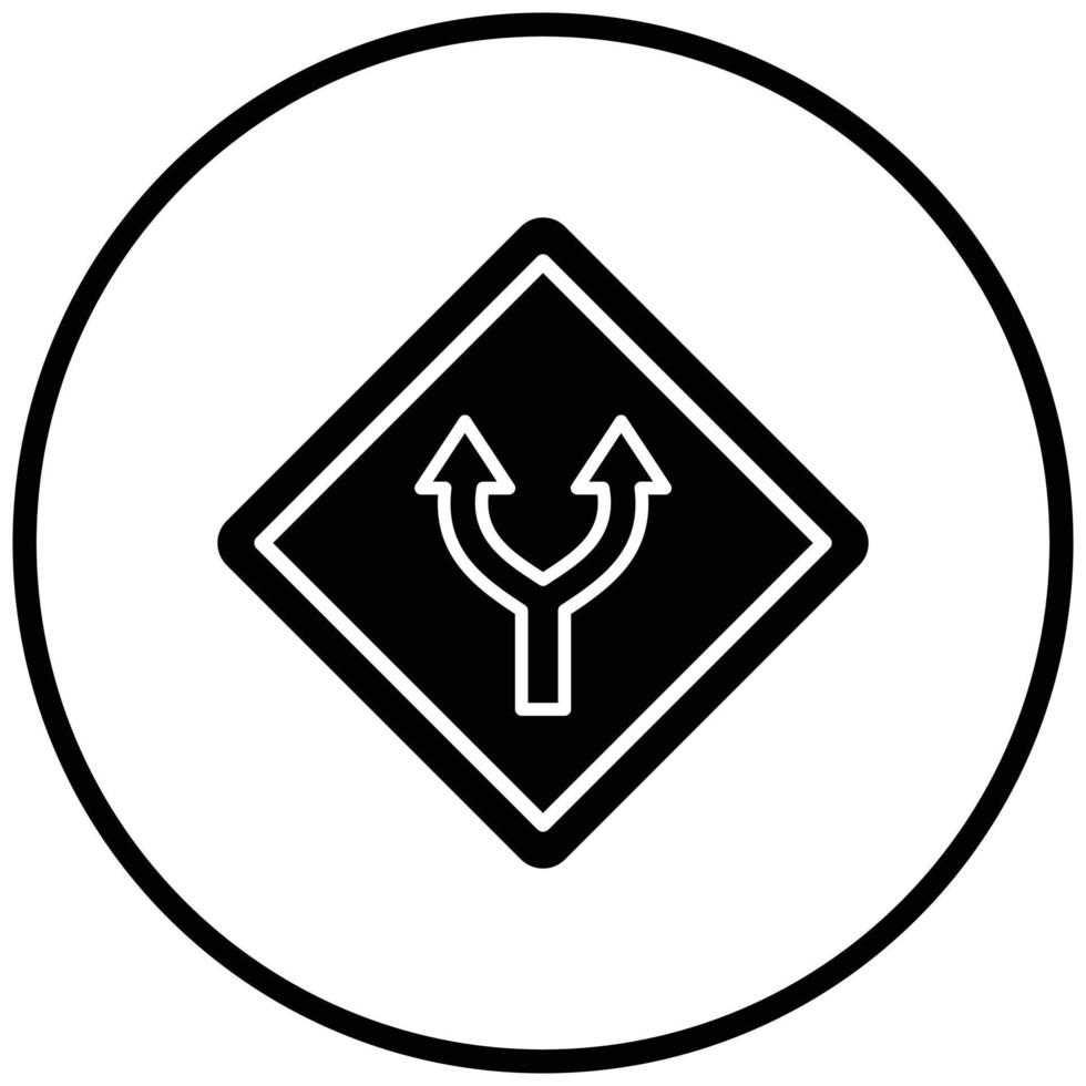 Split Road Icon Style vector